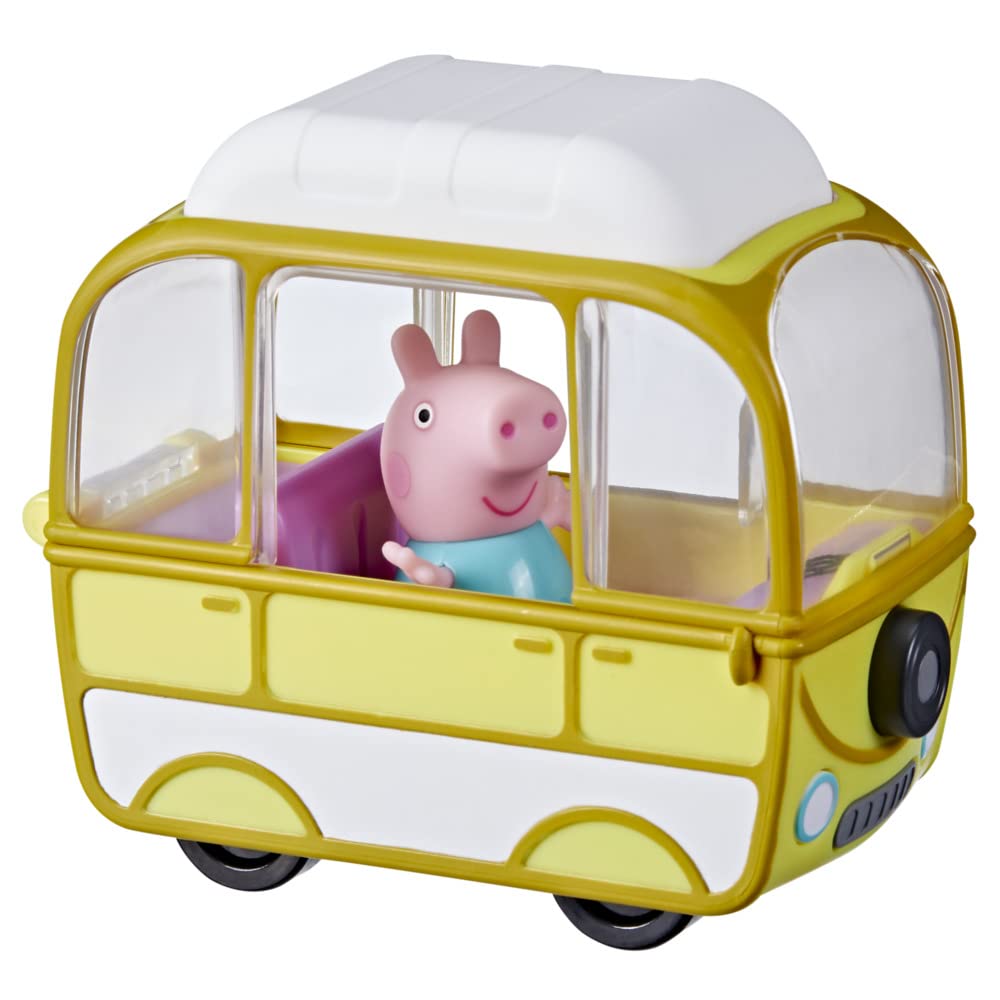 Peppa Pig Little Campervan Toy with 3-Inch Figure – Push-Along Playset for Ages 3+