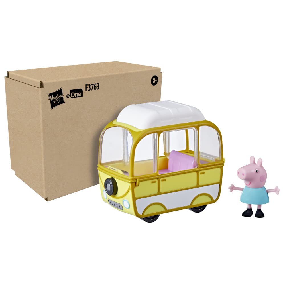 Peppa Pig Little Campervan Toy with 3-Inch Figure – Push-Along Playset for Ages 3+