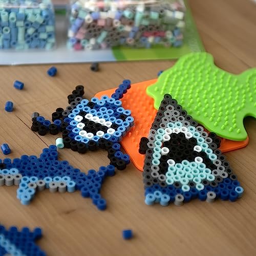 Perler Bead Shark Activity Kit – 2000 Fuse Beads for 9 Shark Crafts, Ages 6+