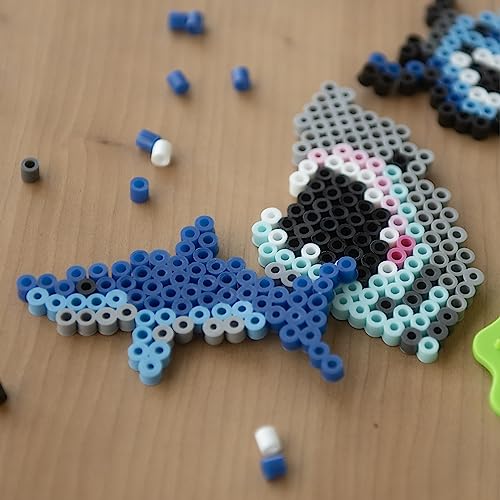 Perler Bead Shark Activity Kit – 2000 Fuse Beads for 9 Shark Crafts, Ages 6+