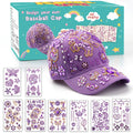 Perpetily DIY Unicorn Cap Craft Kit for Girls Ages 4-12 – Purple Baseball Cap with Rhinestone Stickers