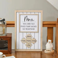 Personalized Mom Puzzle Sign - Custom Wooden Frame with 9 Name Pieces, Gift for Mother's Day, Birthday, Christmas