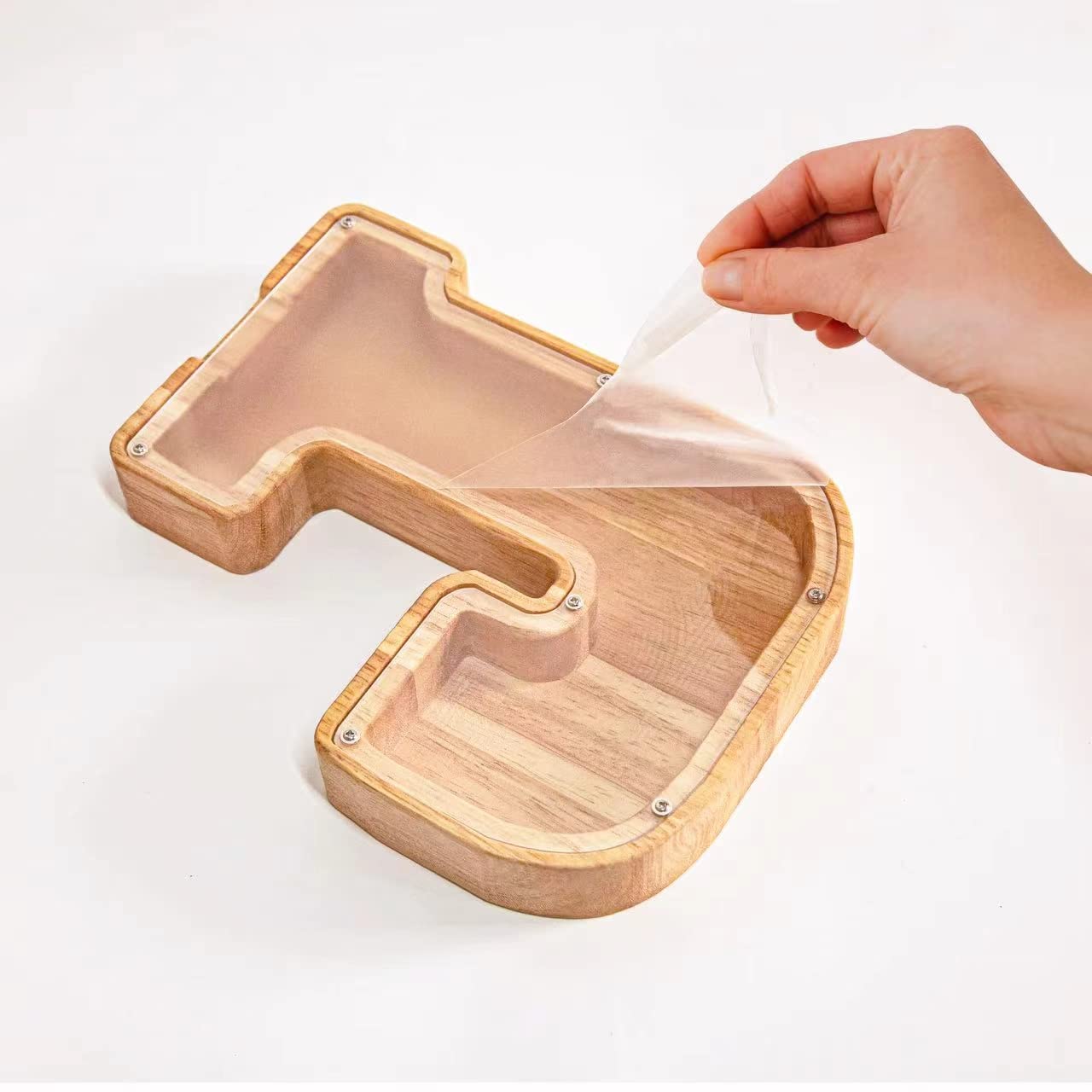 Personalized Wooden Letter Piggy Bank – Large-Capacity Alphabet Coin Savings Box for Kids