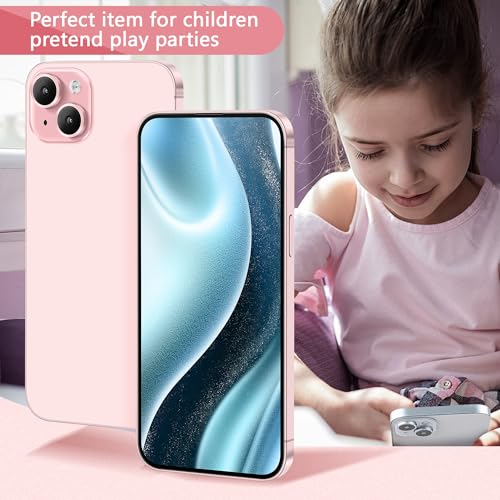 Perusha Metallic Dummy Phone Compatible with iPhone 15 Pro Max/15 Plus - Non-Working Display Model (Pink Blackscreen)