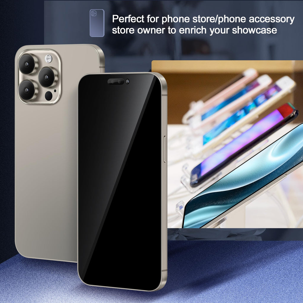 Perusha Metallic Dummy Phone Compatible with iPhone 15 Pro Max/15 Plus - Non-Working Display Model (Pink Blackscreen)