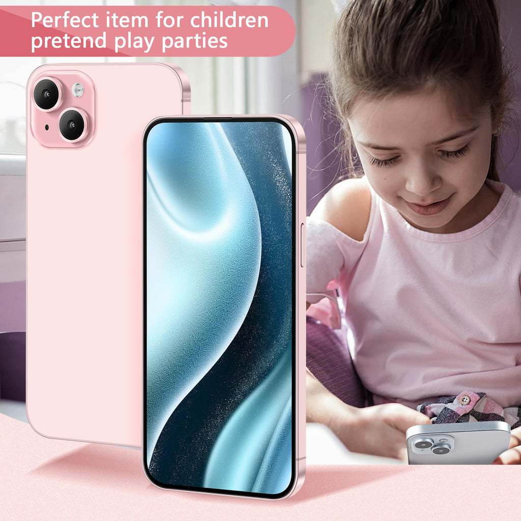 Perusha Metallic Dummy Phone Compatible with iPhone 15 Pro Max/15 Plus - Non-Working Display Model (Pink Blackscreen)