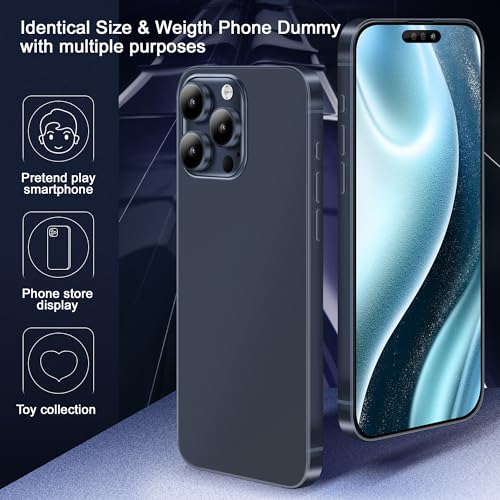 Perusha Metallic Dummy Phone Compatible with iPhone 15 Pro Max/15 Plus - Non-Working Display Model (Pink Blackscreen)