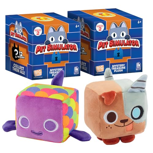 Pet Simulator Series 2 Mystery Treasure Plush – 12 Collectible Pets with DLC Codes