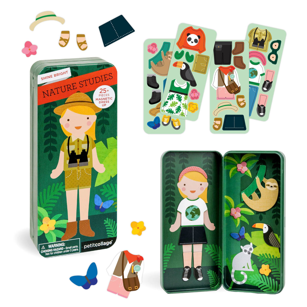 Petit Collage Nature Studies Magnetic Dress Up Set – 25+ Pieces for Creative Play