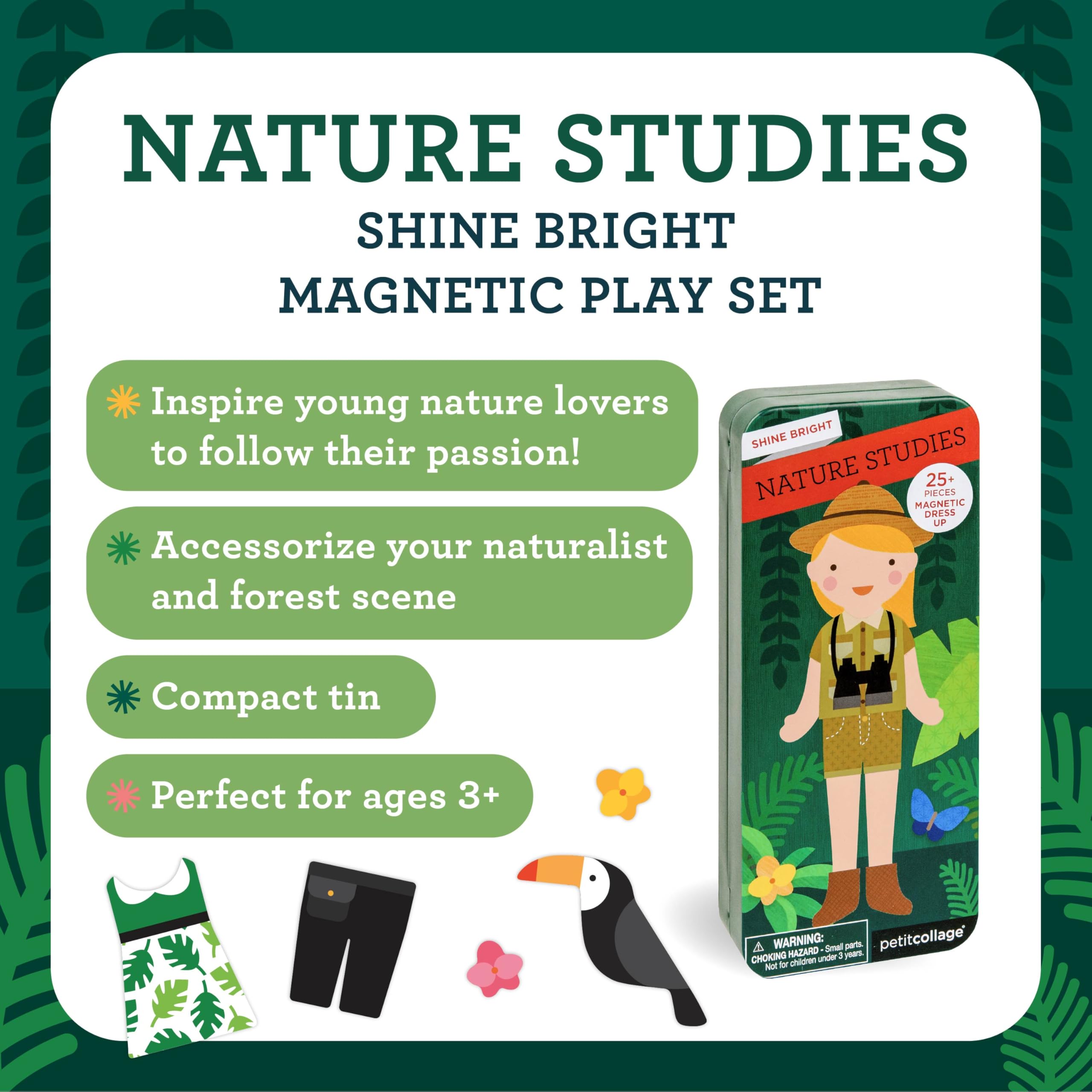 Petit Collage Nature Studies Magnetic Dress Up Set – 25+ Pieces for Creative Play