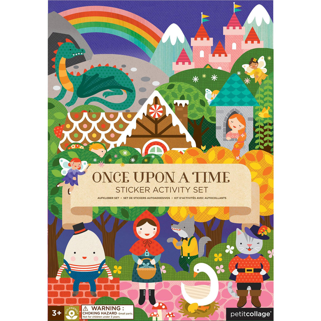 Petit Collage Once Upon A Time Giant Sticker Activity Book – 100+ Reusable Stickers, Fold-Out Scenes, Ages 3+