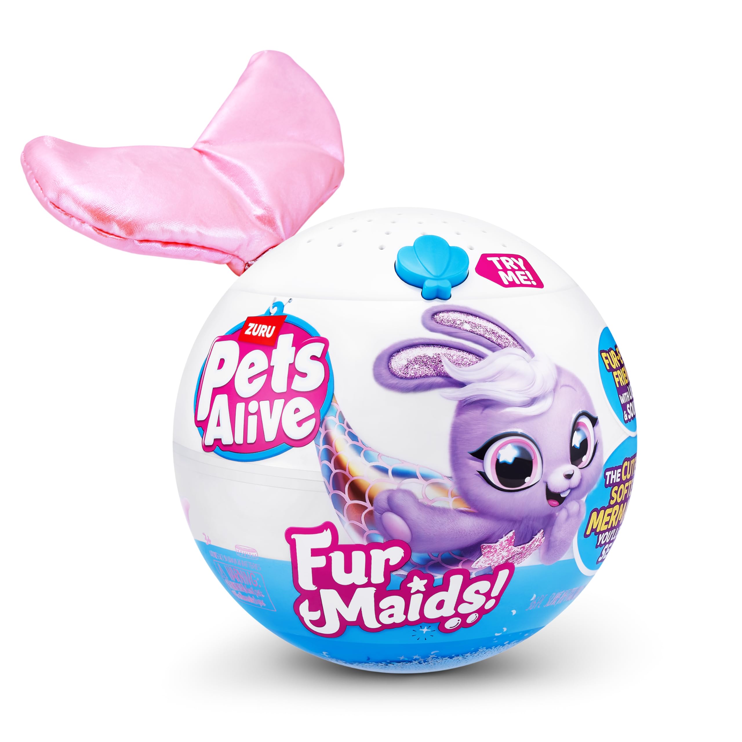 Pets Alive Furmaids by ZURU – Interactive Mermaid Plush with Lights, Sounds & 10+ Surprises (Pink Kitten)