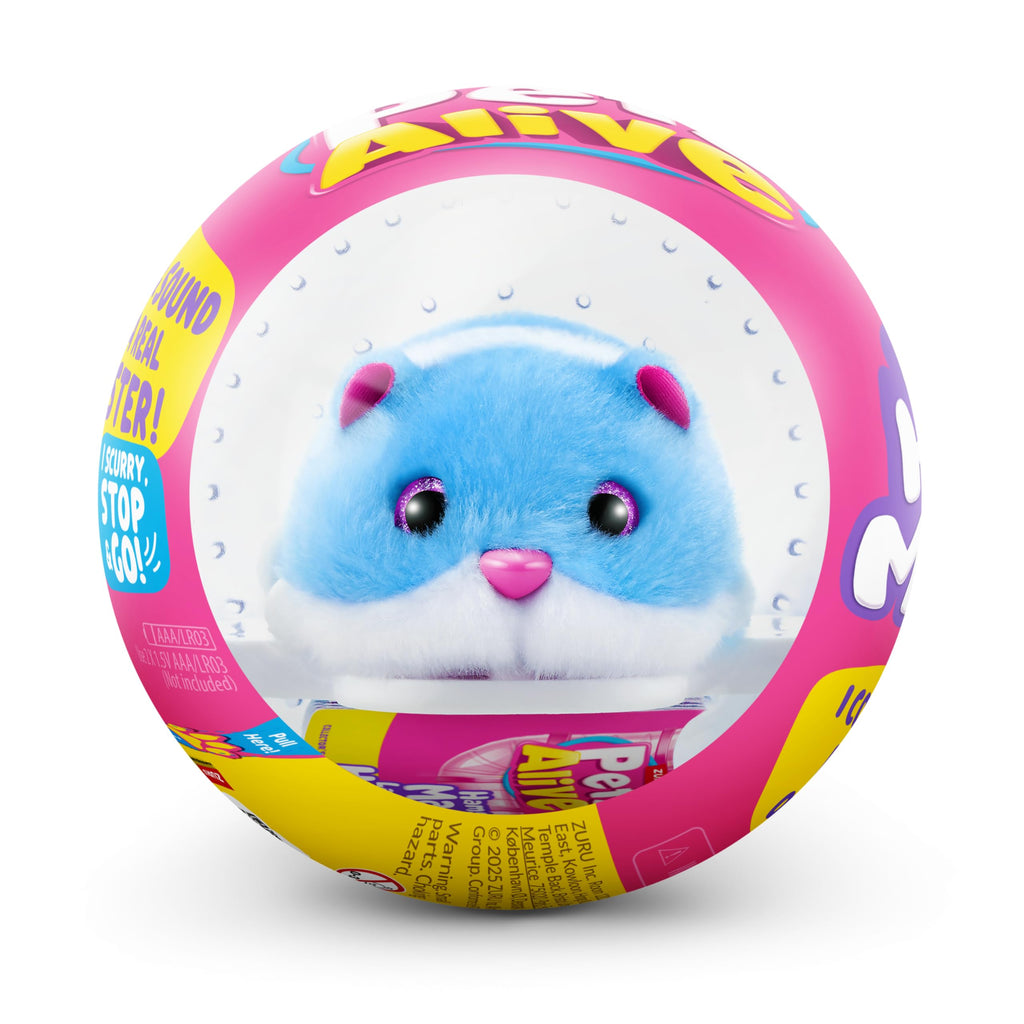Pets Alive Hamstermania Blue Interactive Electronic Hamster with Ball – 20+ Realistic Sounds