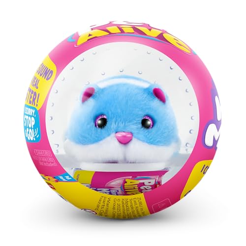 Pets Alive Hamstermania Blue Interactive Electronic Hamster with Ball – 20+ Realistic Sounds