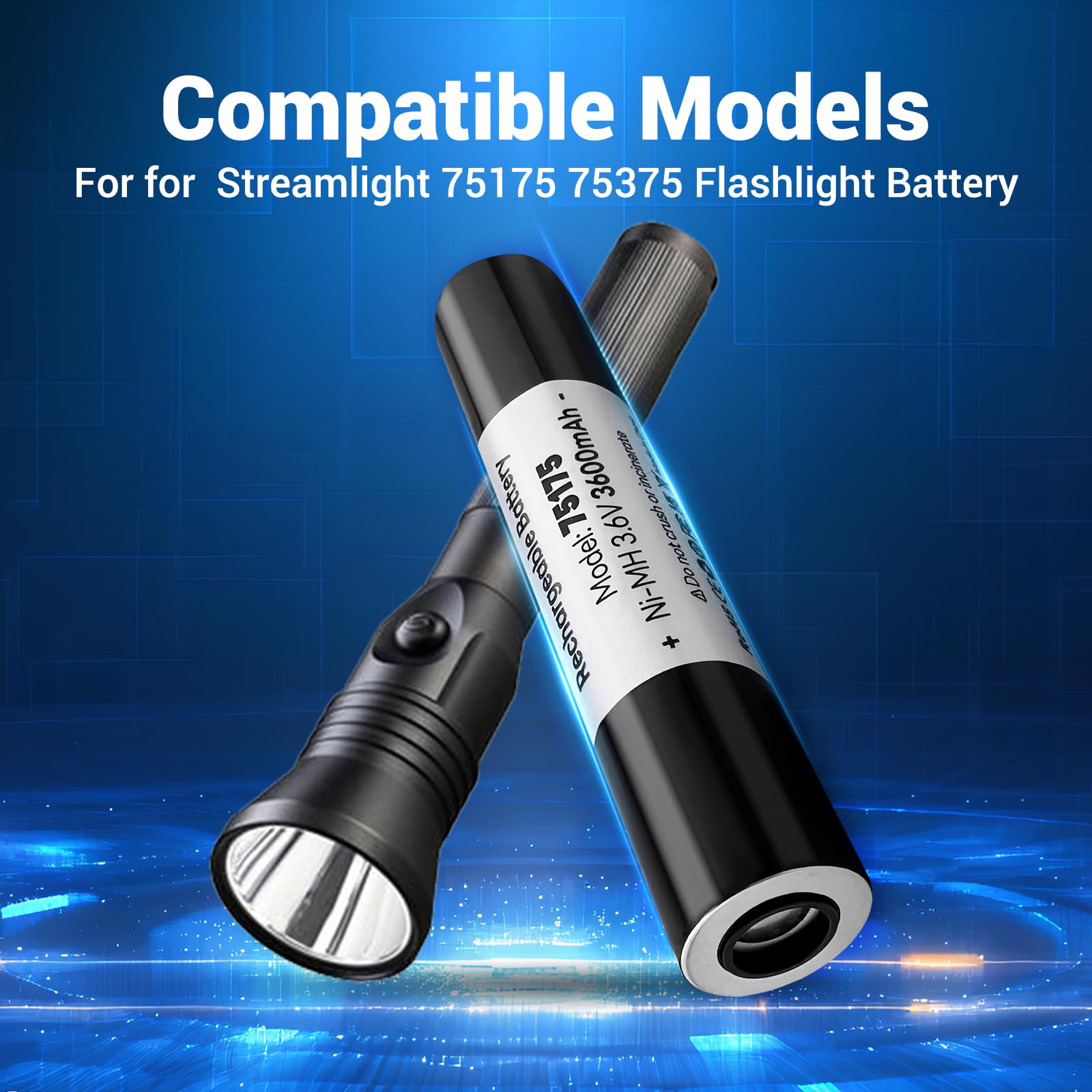 PFHL 75175 Rechargeable Battery 3.6V 3600mAh Ni-MH for Streamlight Stinger & Pelican M9 Flashlights (1 Pack)