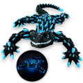 PhantomBlitz Glow in the Dark Articulated Armadillo Lizard – 3D Printed Black & Blue Reptile Figurine with Moving Joints by Mivi Collection
