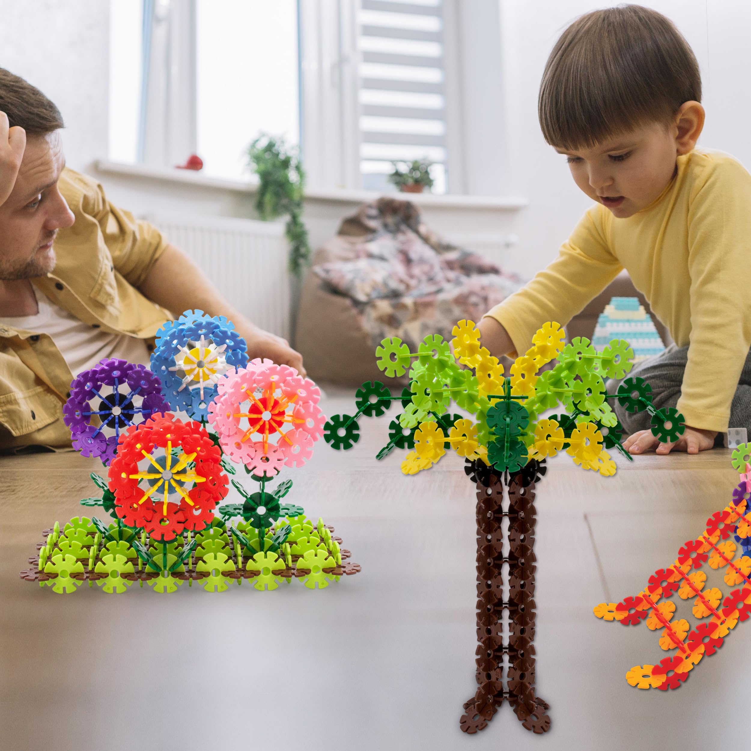 PicassoTiles 108-Piece Building Chips Interlocking Disc Blocks STEM Toy for Ages 3+ (PTF108)