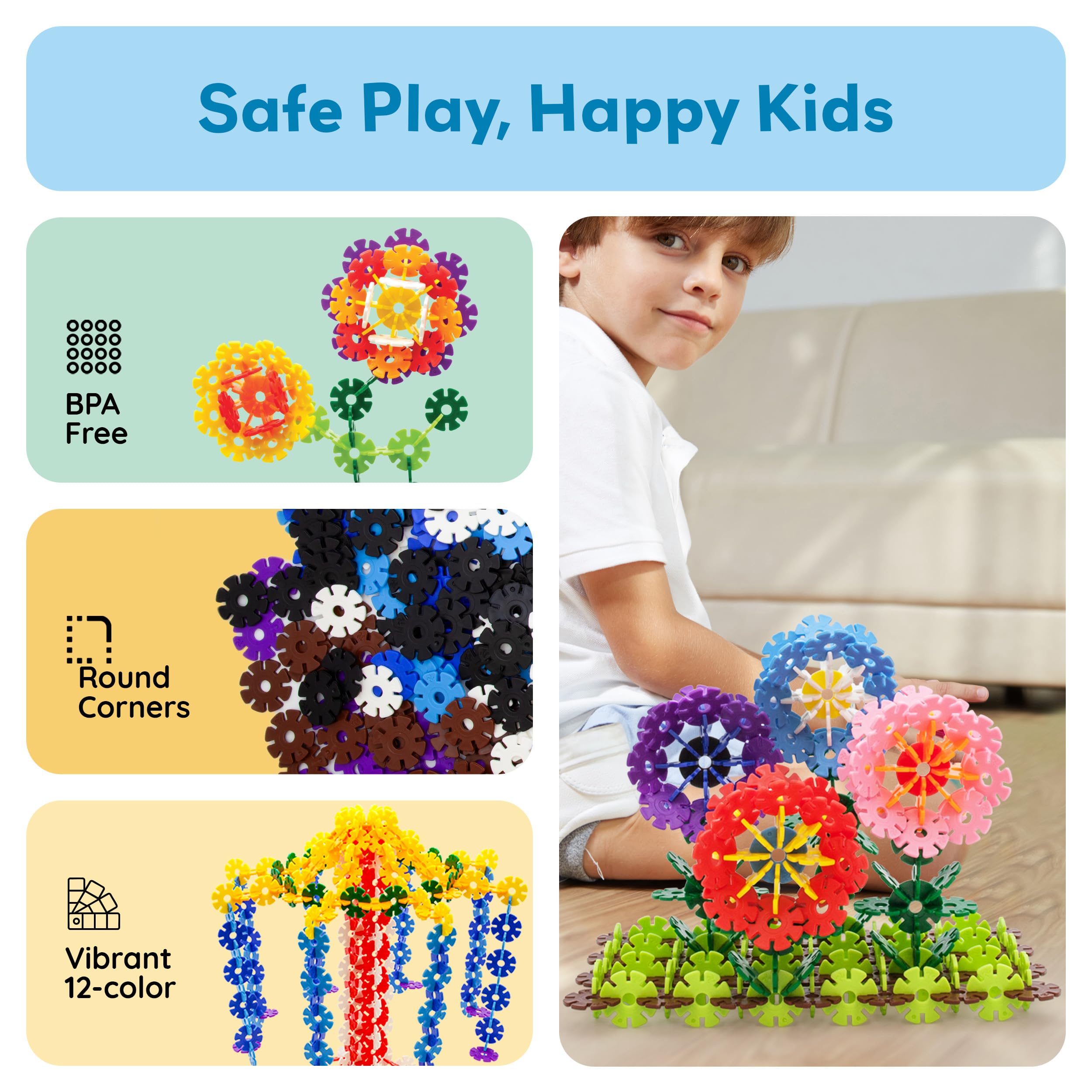PicassoTiles 108-Piece Building Chips Interlocking Disc Blocks STEM Toy for Ages 3+ (PTF108)