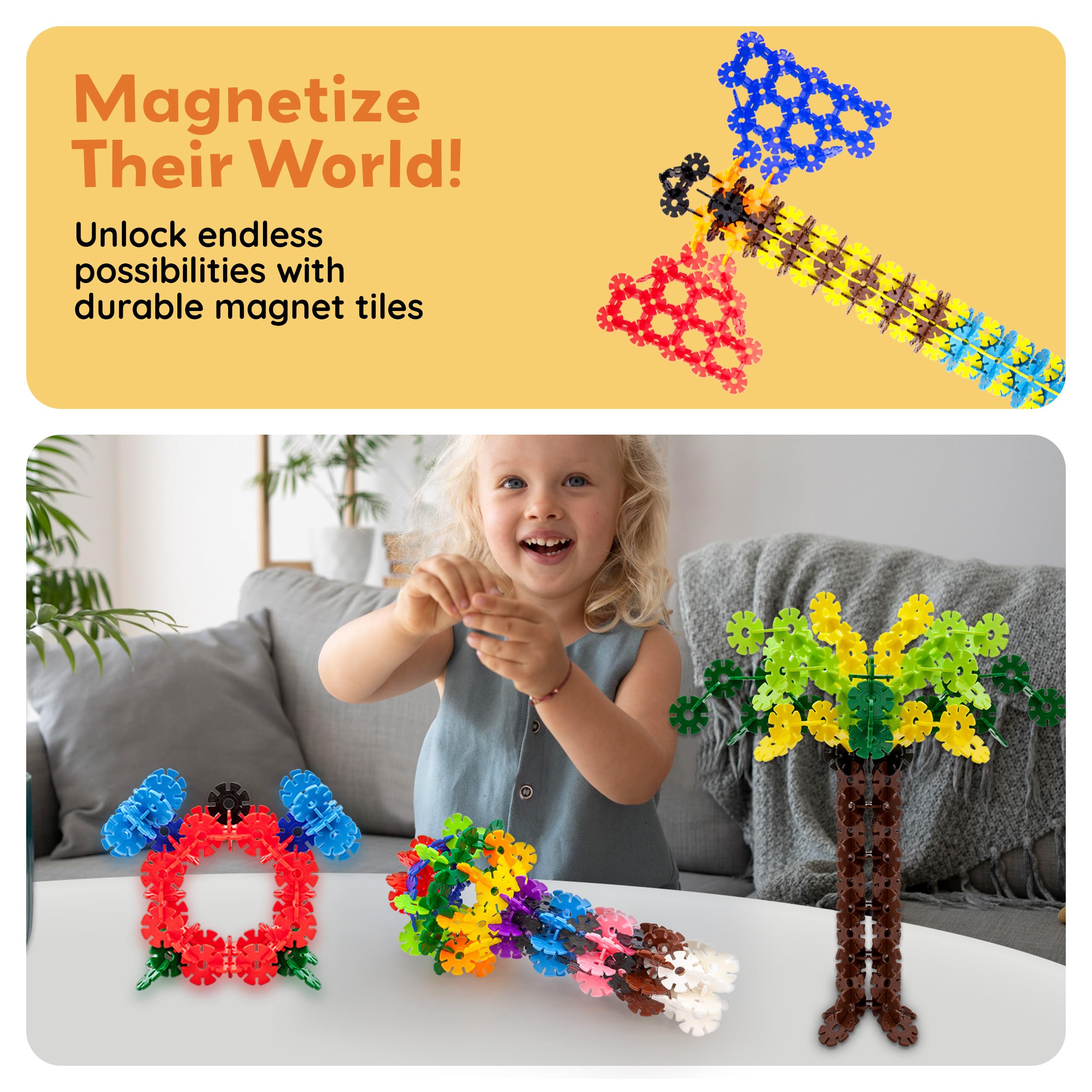 PicassoTiles 108-Piece Building Chips Interlocking Disc Blocks STEM Toy for Ages 3+ (PTF108)
