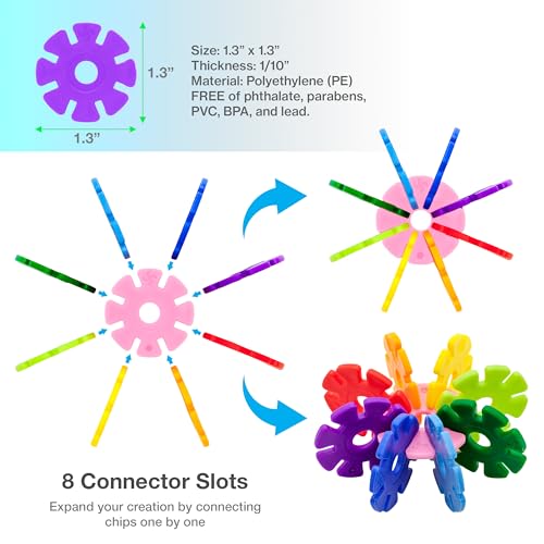 PicassoTiles 108-Piece Purple Interlocking Disc Building Blocks - STEM Learning Toy for Ages 3+