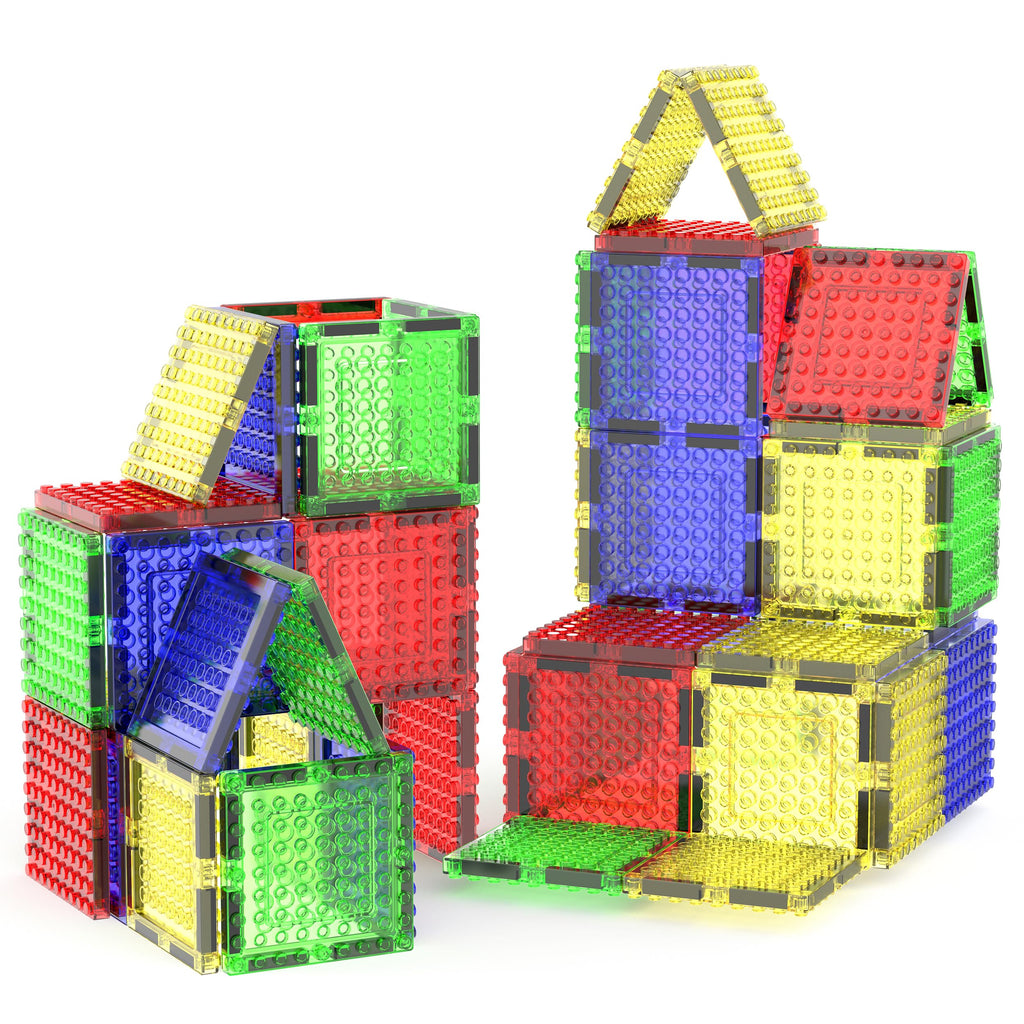 PicassoTiles 12-Piece Magnetic Brick Tiles Set – Compatible STEM Building Blocks with Strong Magnets