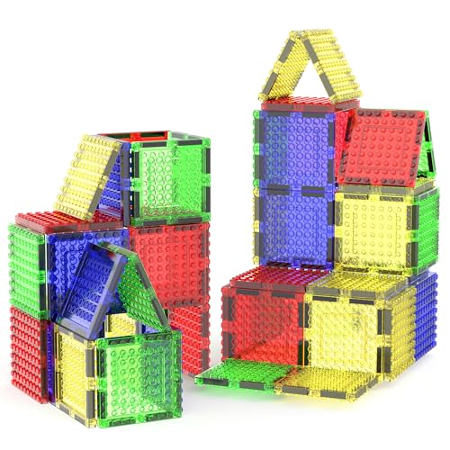 PicassoTiles 12-Piece Magnetic Brick Tiles Set – Compatible STEM Building Blocks with Strong Magnets