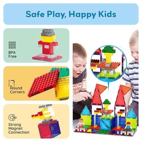 PicassoTiles 12-Piece Magnetic Building Brick Tile Add-On Set – Compatible STEM Construction Toy for Creative Learning