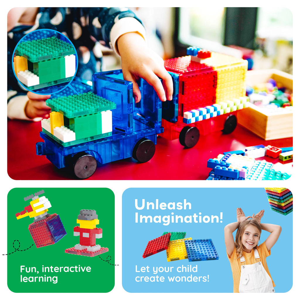 PicassoTiles 12-Piece Magnetic Building Brick Tile Add-On Set – Compatible STEM Construction Toy for Creative Learning