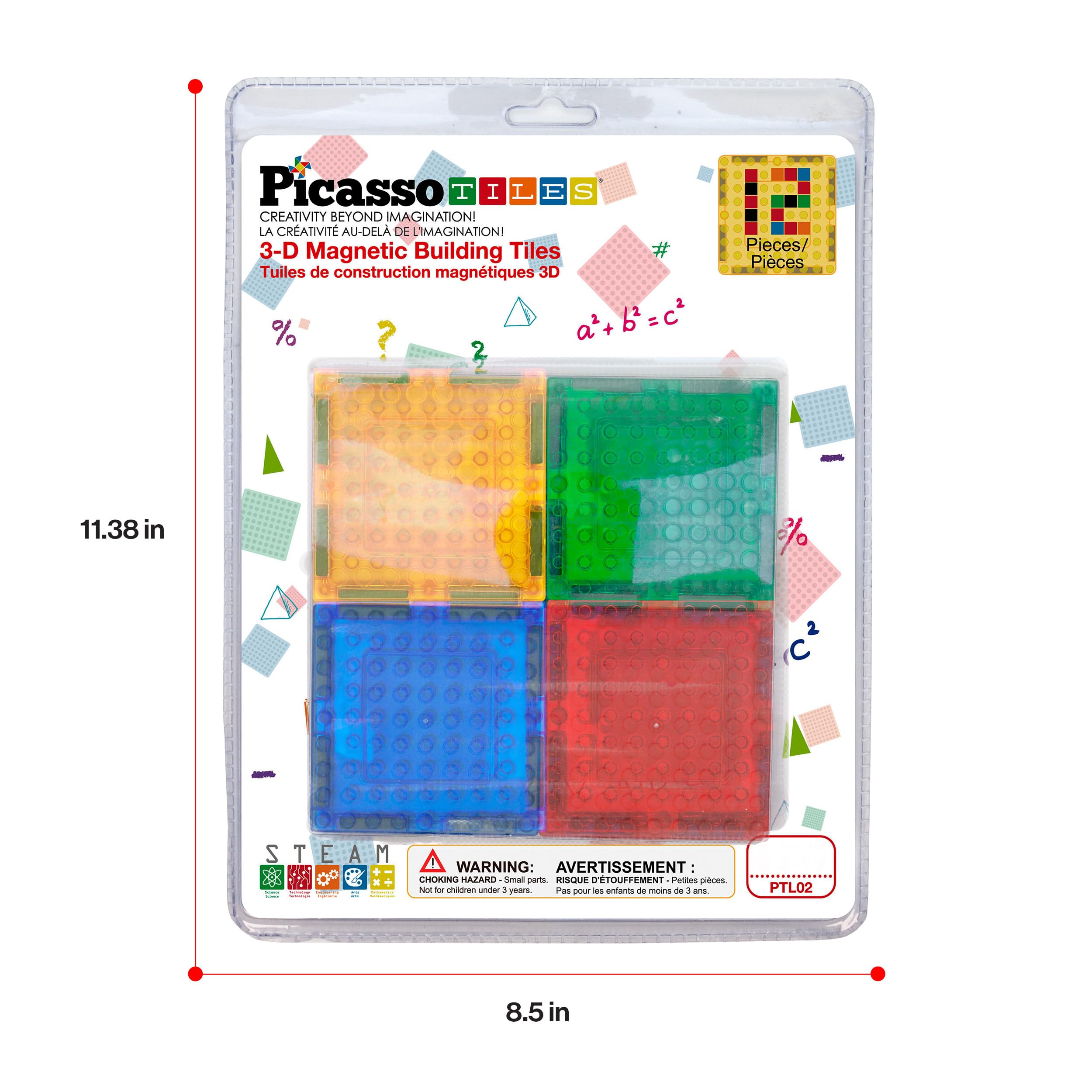PicassoTiles 12-Piece Magnetic Building Brick Tile Add-On Set – Compatible STEM Construction Toy for Creative Learning