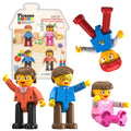 PicassoTiles 4-Pack Magnetic Family Figures - Dad, Mom, Boy & Girl Add-On Set for Magnetic Tile Building Blocks, STEM Toy for Ages 3+