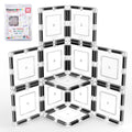 PicassoTiles Clear Transparent Magnetic Tile Expansion Set (12-Piece) STEM Building Toy for Kids Age 3+