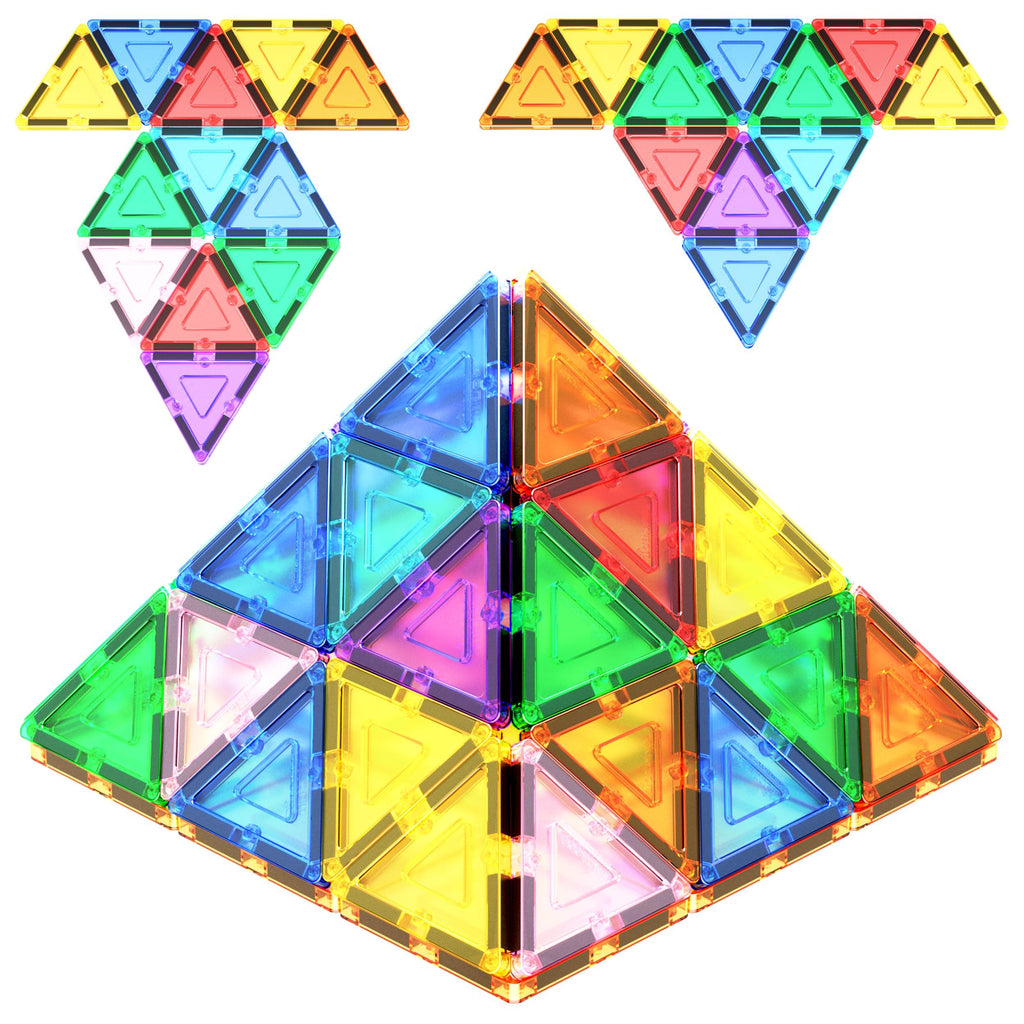 PicassoTiles Equilateral Triangle Magnet Tiles PTE01 – STEM Learning Toy for Ages 3+