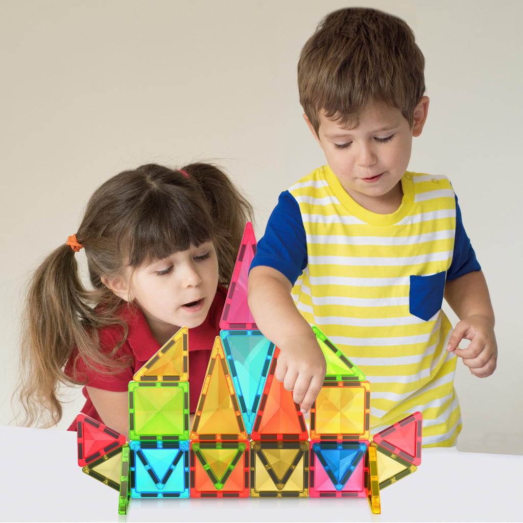 PicassoTiles Mini Diamond Magnetic Tiles 24-Piece Travel Set - STEM Building Blocks for Ages 3+