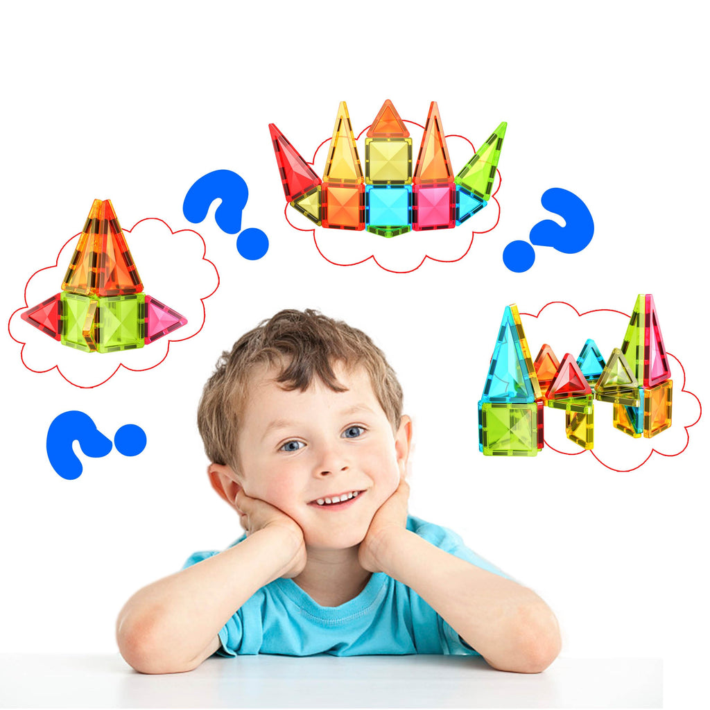 PicassoTiles Mini Diamond Magnetic Tiles 24-Piece Travel Set - STEM Building Blocks for Ages 3+