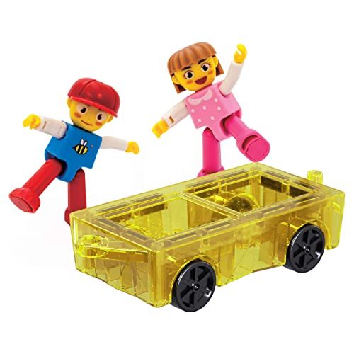 PicassoTiles Mini Magnetic Car and Figures Expansion Set for Building Toys, Ages 3+