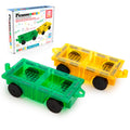 PicassoTiles PT21 2-Piece Magnetic Car Base Set – Compatible with Bricks & Tiles, STEM Toy for Ages 3+