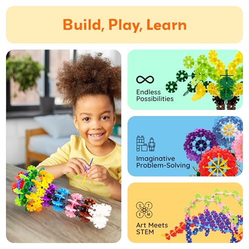 PicassoTiles PTF300 300-Piece Interlocking Disc Building Chips in 12 Colors – STEM Toy for Ages 3+