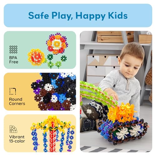 PicassoTiles PTF300 300-Piece Interlocking Disc Building Chips in 12 Colors – STEM Toy for Ages 3+