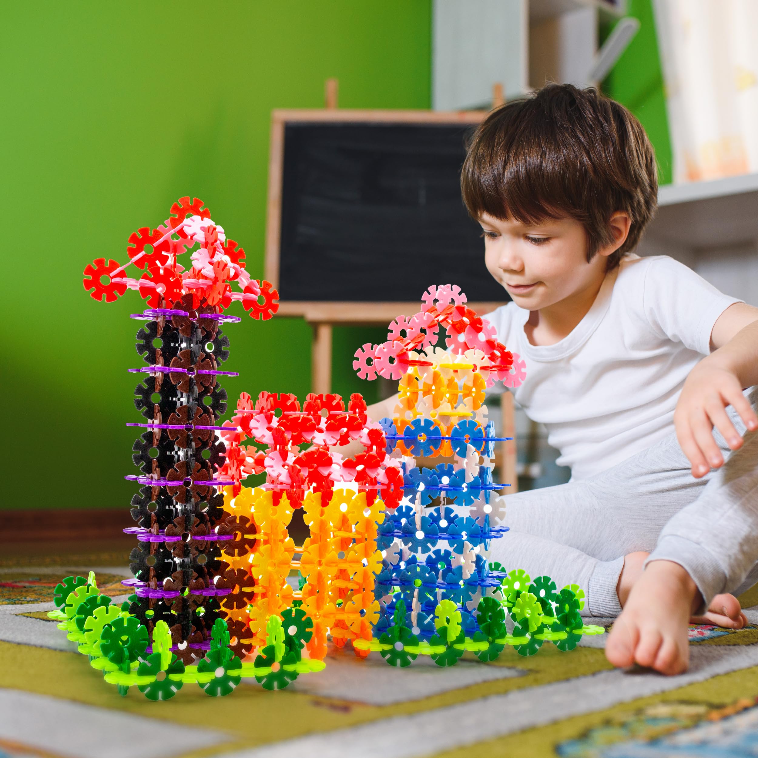 PicassoTiles PTF300 300-Piece Interlocking Disc Building Chips in 12 Colors – STEM Toy for Ages 3+