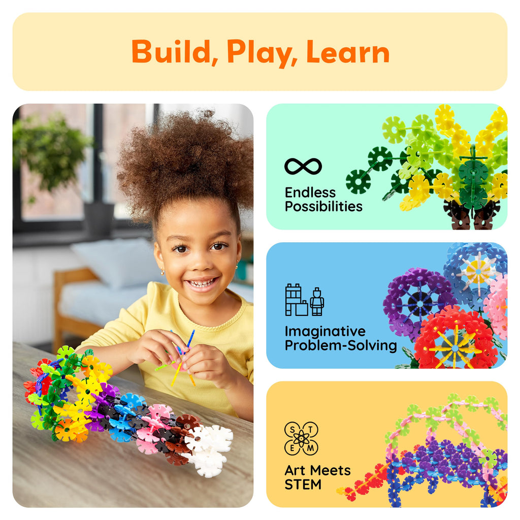 PicassoTiles PTF300 300-Piece Interlocking Disc Building Chips in 12 Colors – STEM Toy for Ages 3+