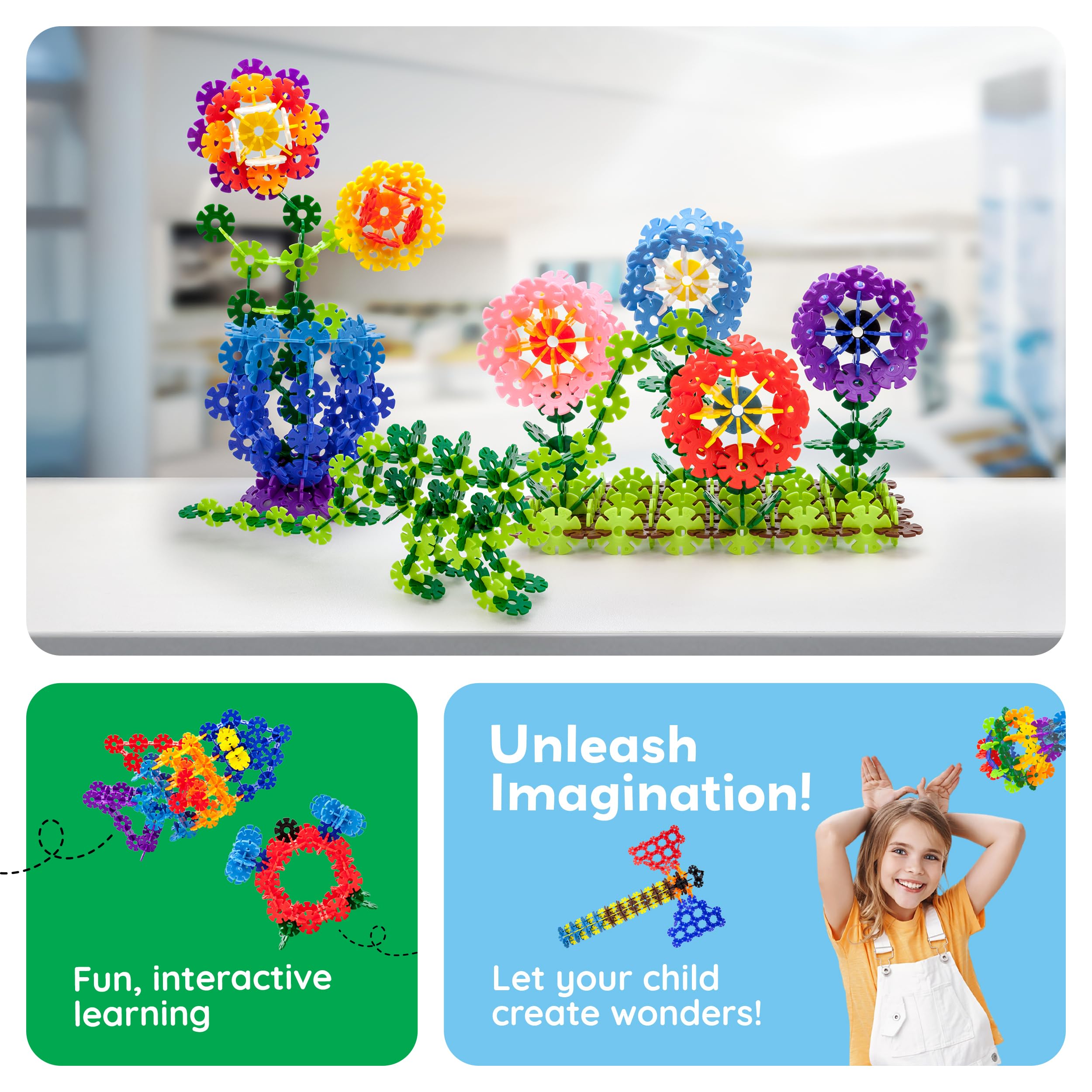 PicassoTiles PTF300 300-Piece Interlocking Disc Building Chips in 12 Colors – STEM Toy for Ages 3+