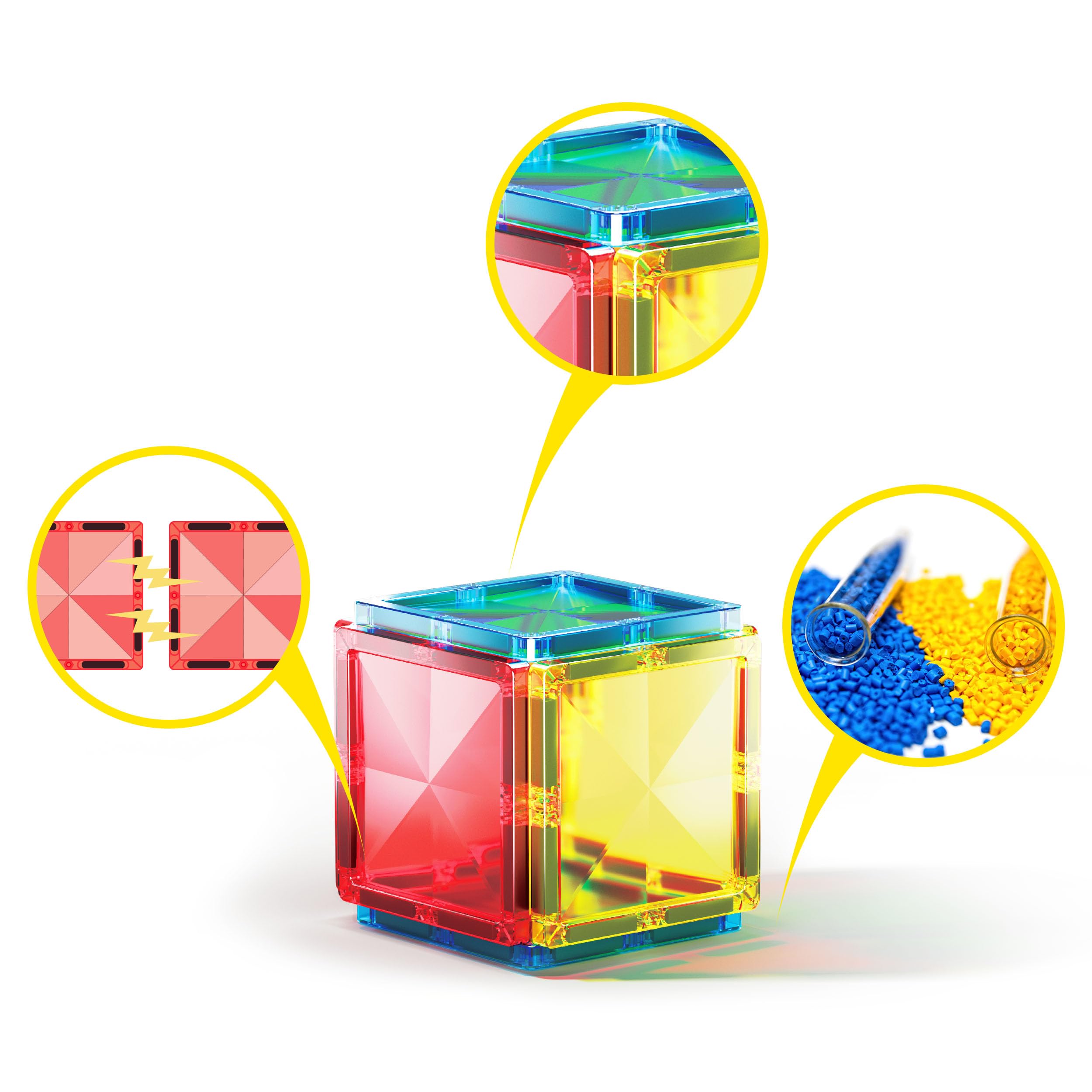 PicassoTiles PTM12 Mini Diamond Series 12-Piece Magnetic Building Blocks – Travel-Friendly STEM Toy for Ages 3+
