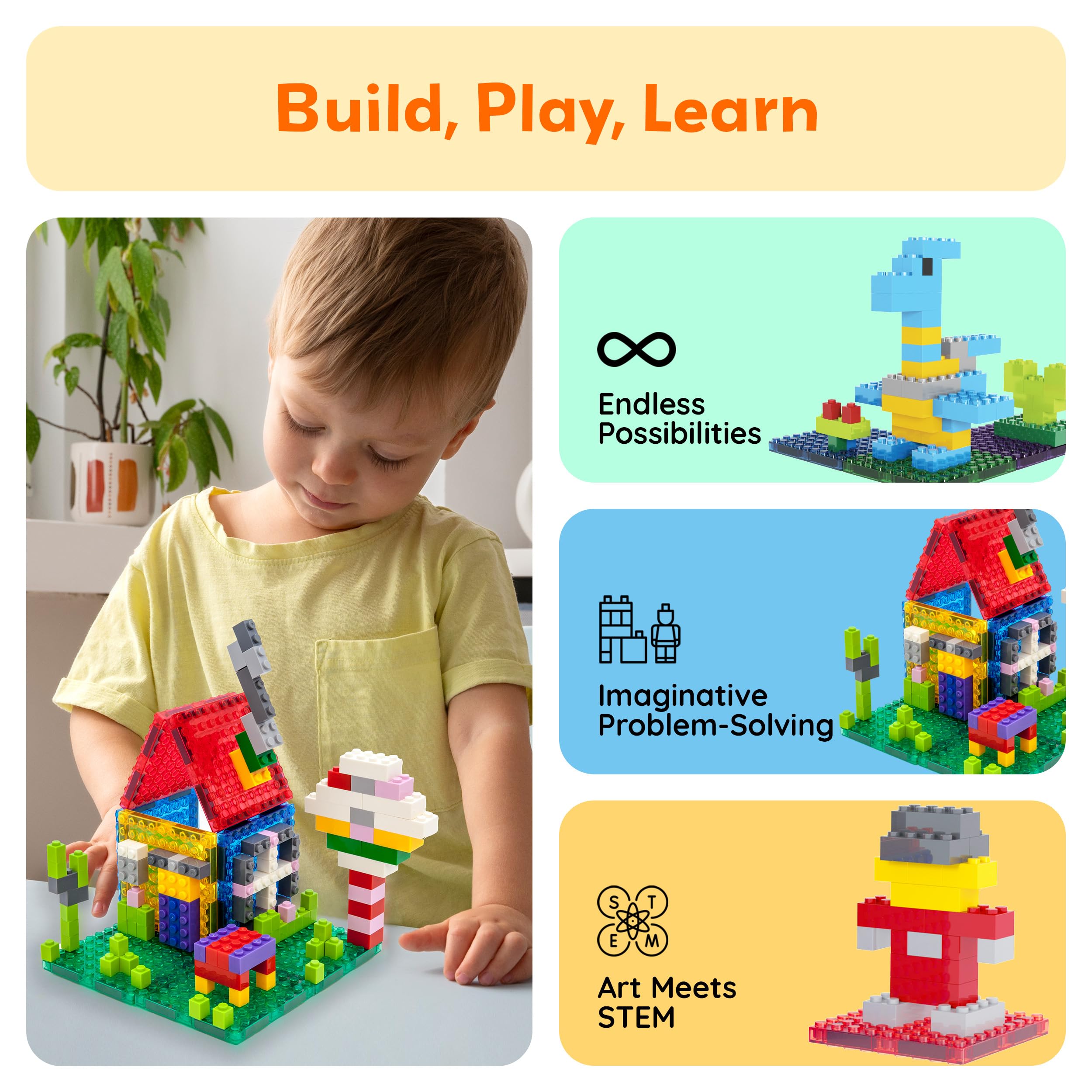 PicassoTiles PTS259 259-Piece Magnetic Brick and Building Block Set – STEM Toy for Ages 3+