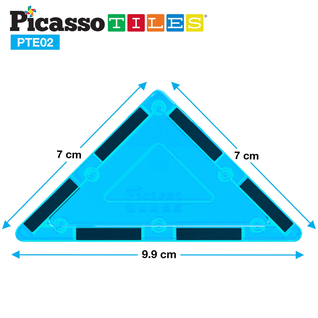 PicassoTiles Right Triangle Magnet Tiles (12-Piece) – STEM Building Block Expansion Pack