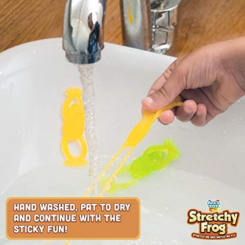 PICK A TOY Sticky Frog Toys 24 Pack – Stretchy Wall Crawlers for Party Favors, Piñata Fillers, and Classroom Rewards