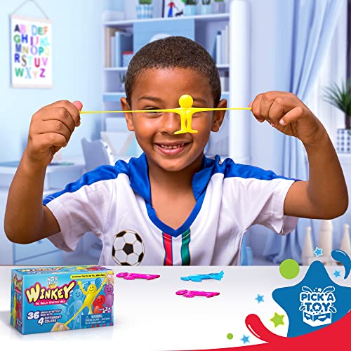 Pick A Toy Sticky Stretchy Happy Man Toys - Set of 36 Party Favors, Classroom Prizes & Sensory Fidget Toys