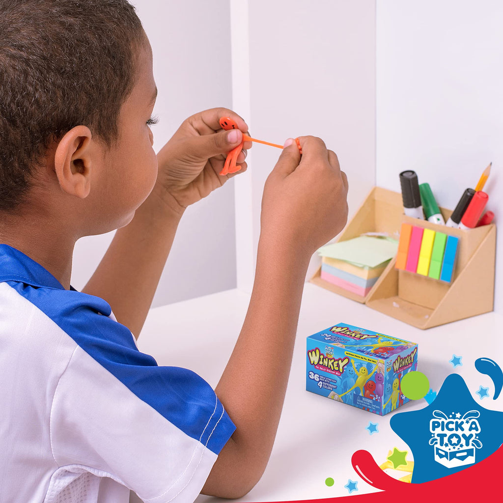 Pick A Toy Sticky Stretchy Happy Man Toys - Set of 36 Party Favors, Classroom Prizes & Sensory Fidget Toys