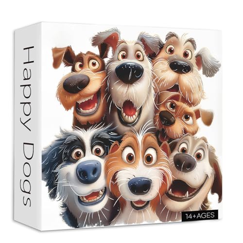 PICKFORU 1000-Piece Funny Dog Jigsaw Puzzle for Adults – Smiling Puppy Theme, Large 23.85" x 23.85"