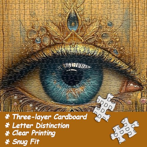 PICKFORU 1000 Piece Lotus Eye Jigsaw Puzzle – Vintage Flower Art, 50x70 cm