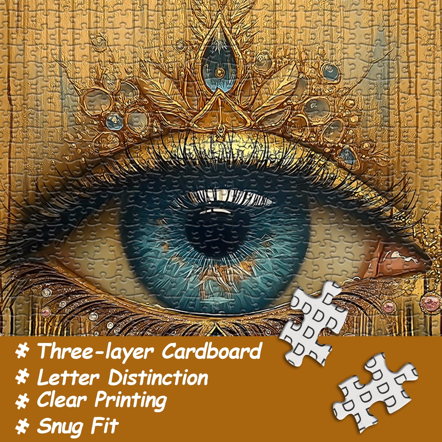 PICKFORU 1000 Piece Lotus Eye Jigsaw Puzzle – Vintage Flower Art, 50x70 cm